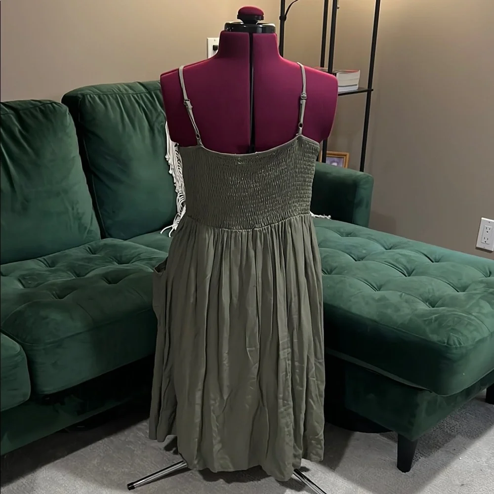 Angashion Olive Green Button-Down Dress | Size XXL - Picture 4 of 5